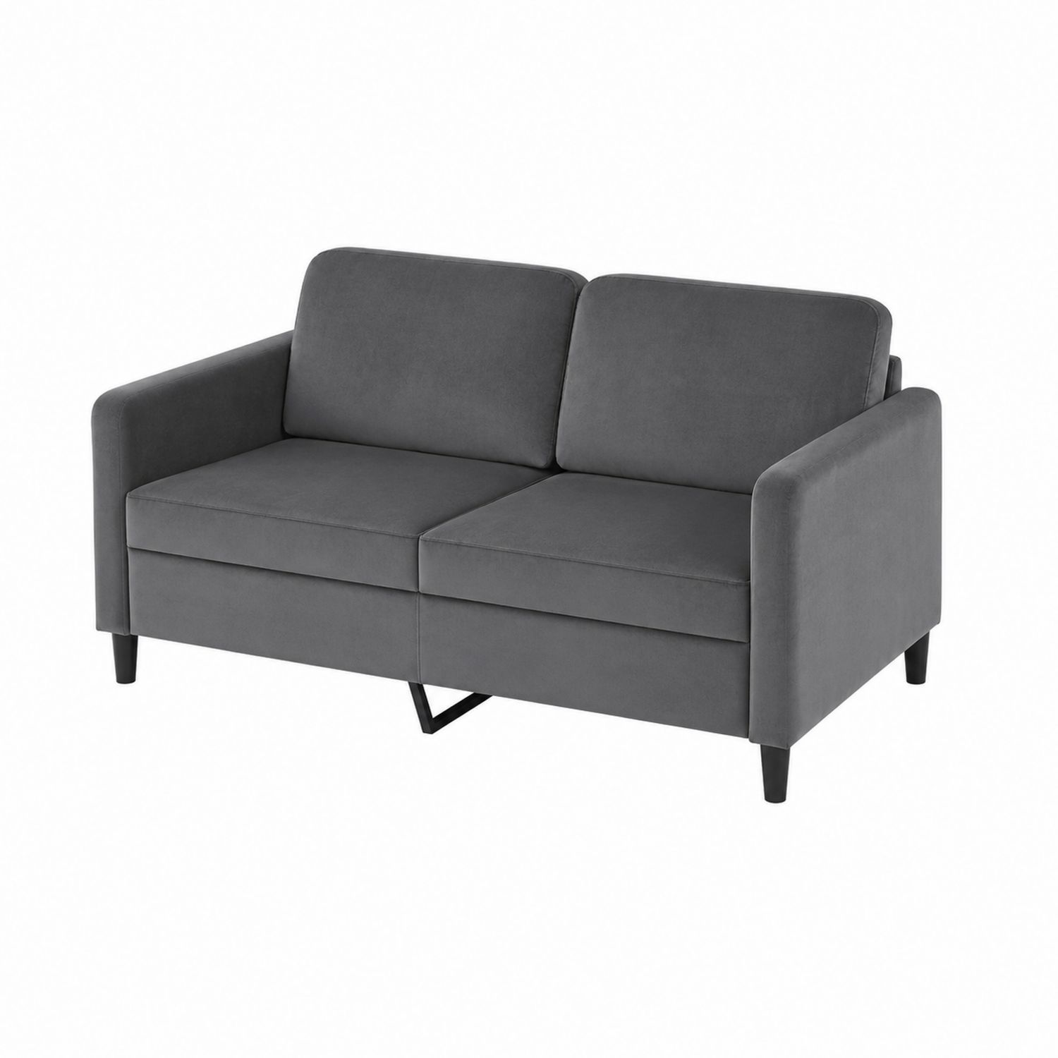 Sofa dwuosobowa welurowa antracytowa 190 cm