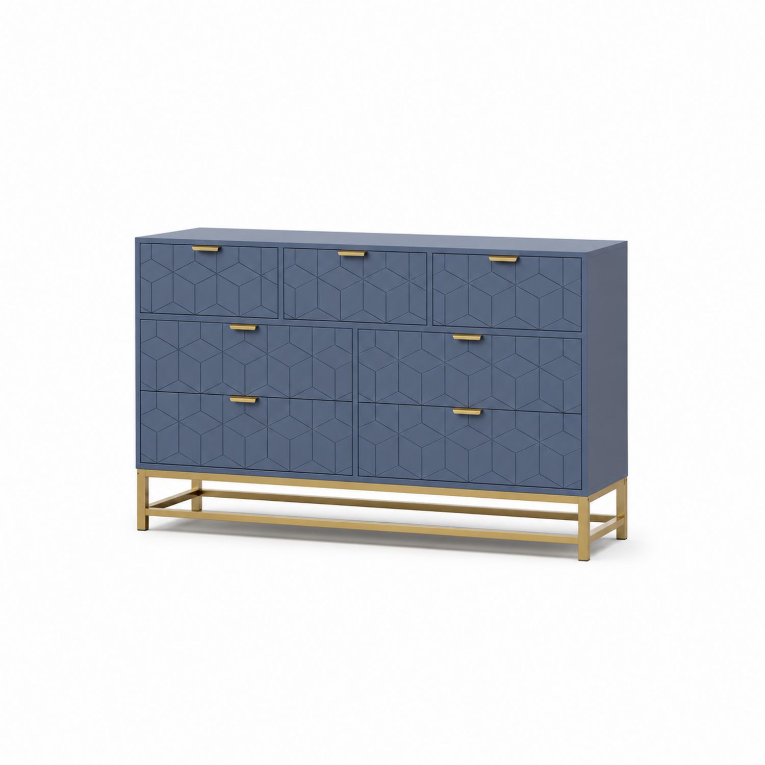 Komoda z 6 szufladami MDF z metalowymi uchwytami