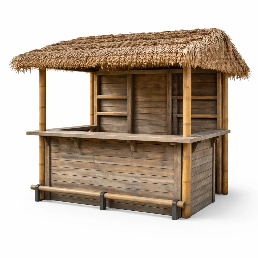 Holz-Barhütte aus Bambus mit Strohdach-COZYVORAE
