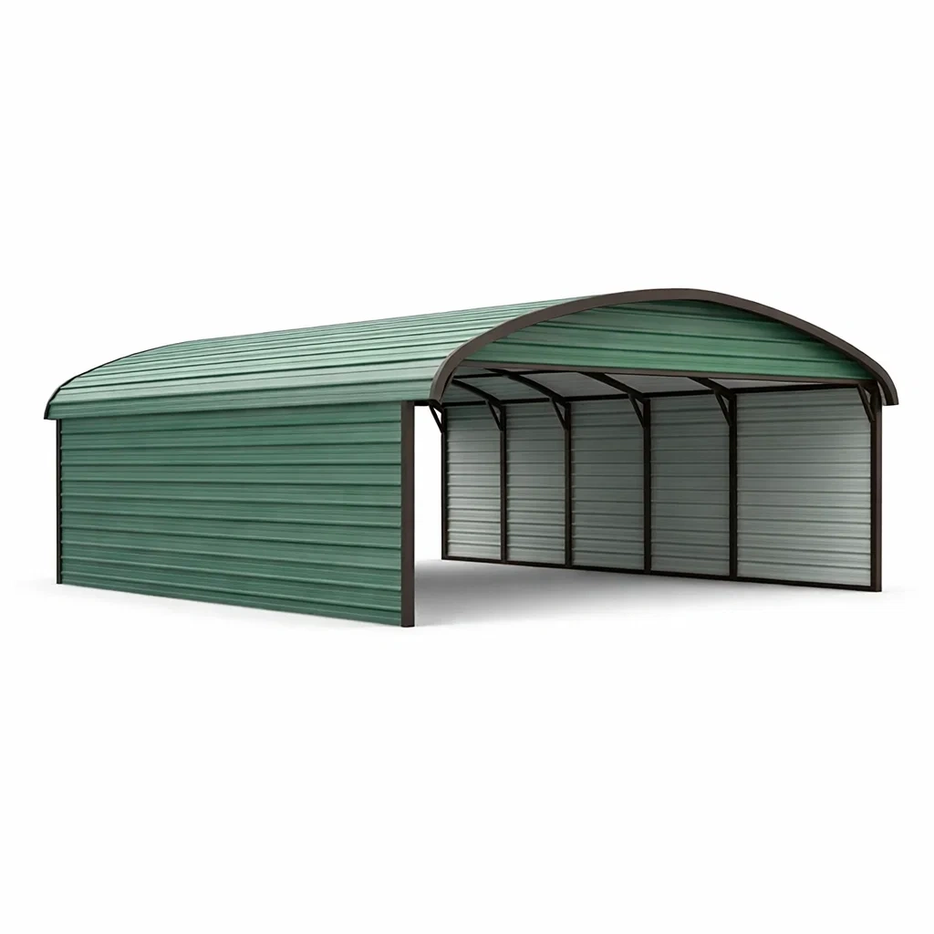 Metall-Carport mit Runddach Grün 600x300x250 cm-COZYVORAE