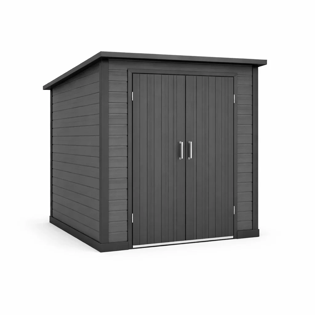 Kunststoff Gartenhaus Anthrazit 200x130x210cm-COZYVORAE