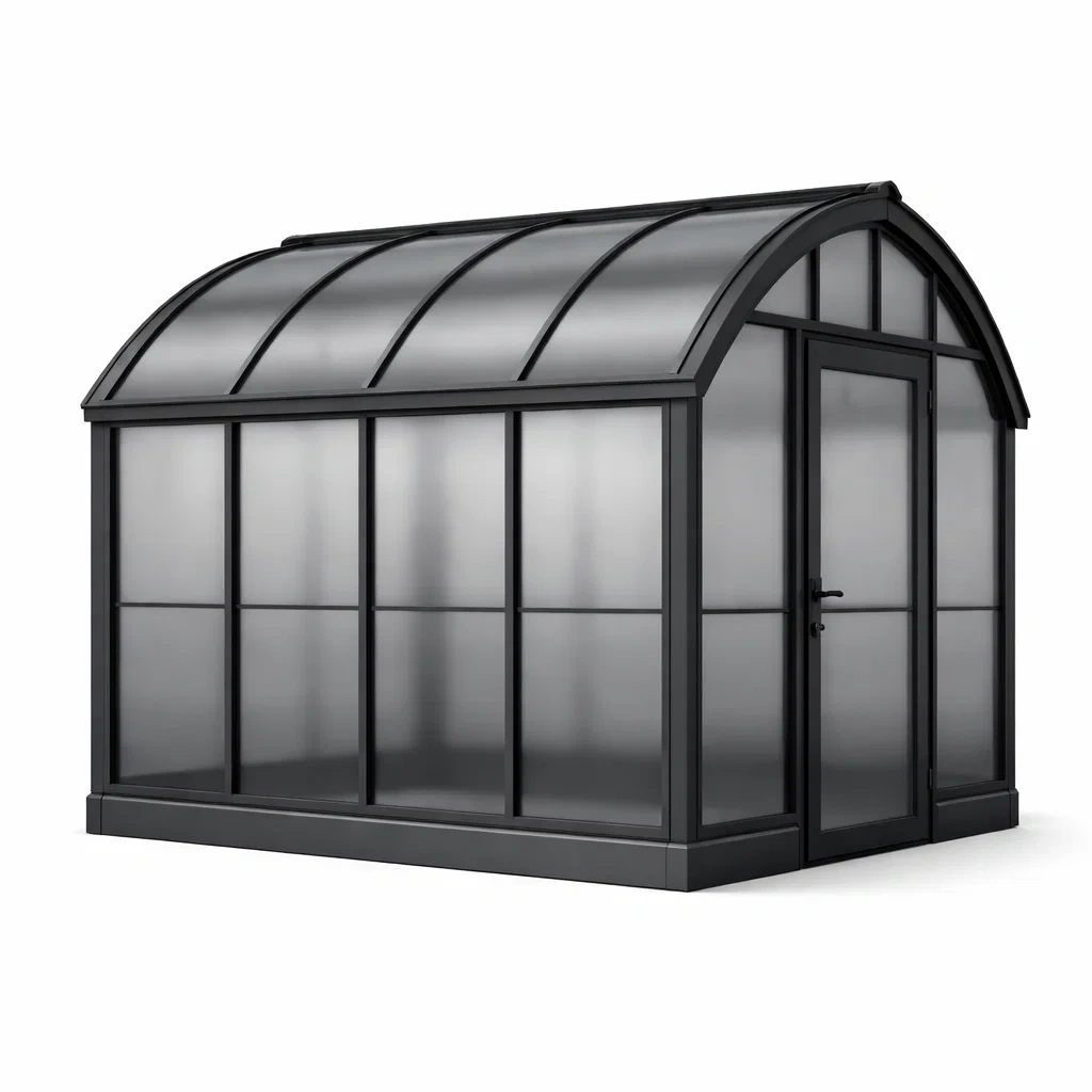 Gewächshaus Aluminium Schwarz Polycarbonat 250x200x210 cm-COZYVORAE