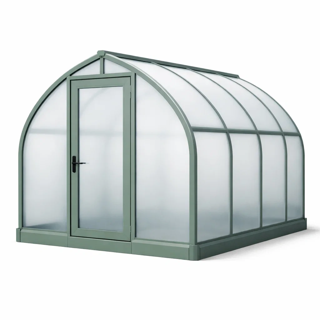 Gewächshaus gebogenes Design Polycarbonat 300x250x200 cm Grün-COZYVORAE