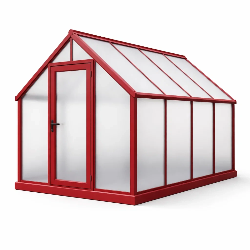 Gewächshaus Aluminium Polycarbonat Rot 200x150x200 cm-COZYVORAE