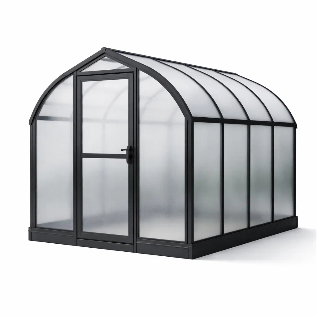 Gewächshaus Aluminium Polycarbonat Schwarz 200x300x200 cm-COZYVORAE