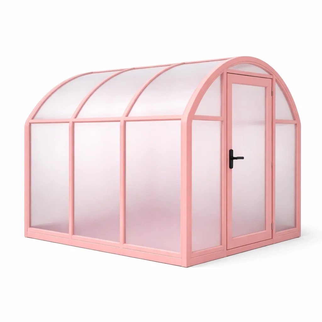 Gewächshaus Metall und Polycarbonat Rosa 200x150x190 cm-COZYVORAE