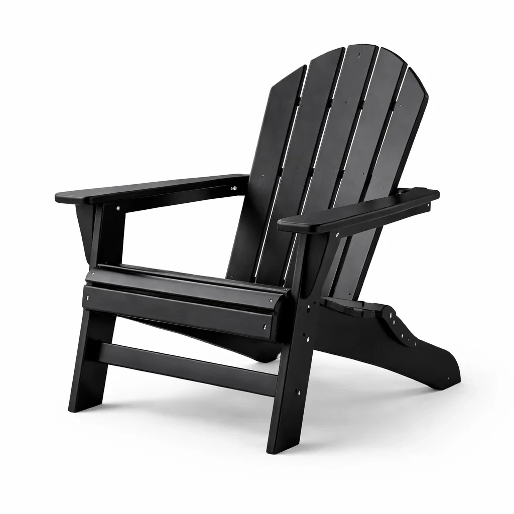 Adirondack Gartenstuhl Polyethylen Schwarz-COZYVORAE