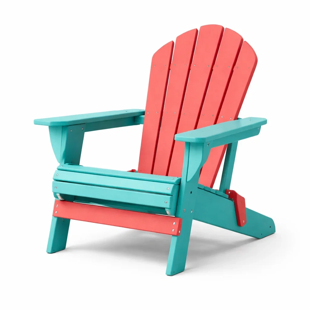 Adirondack Stuhl Holz Rot/Türkis-COZYVORAE