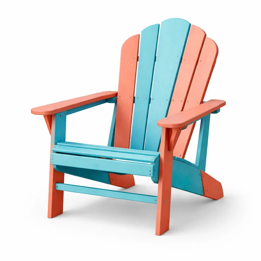 Adirondack Stuhl aus Polyethylen Blau/Orange-COZYVORAE
