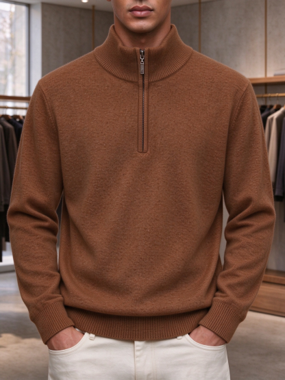 ⏰LIQUIDACIÓN💥 Jersey de hombre con cremallera, liso, cómodo y de estilo informal