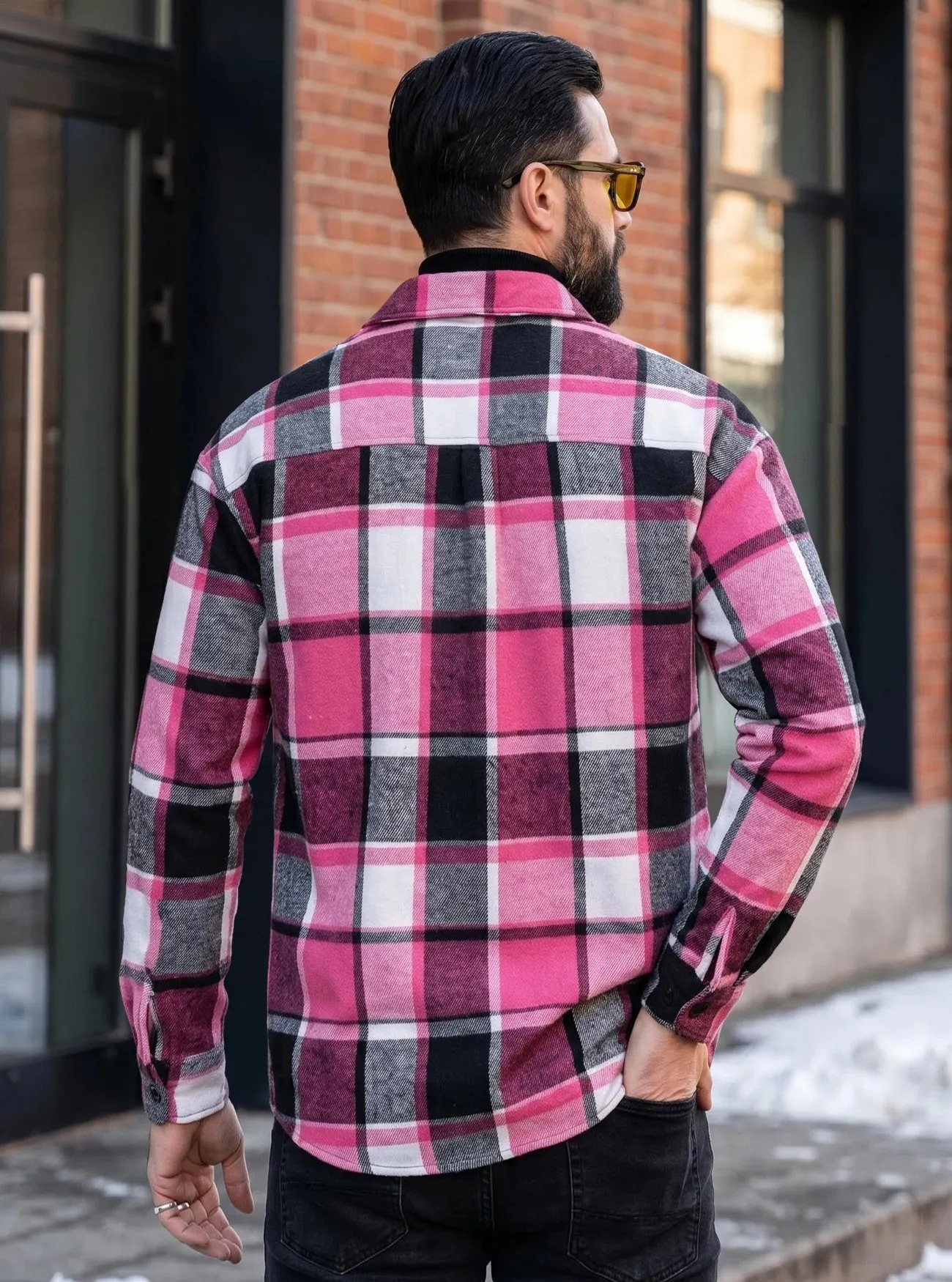 Plaid shirt jacket detail 7