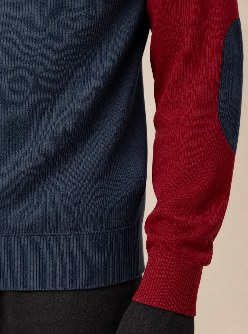 Ribbed cuff and hem detail