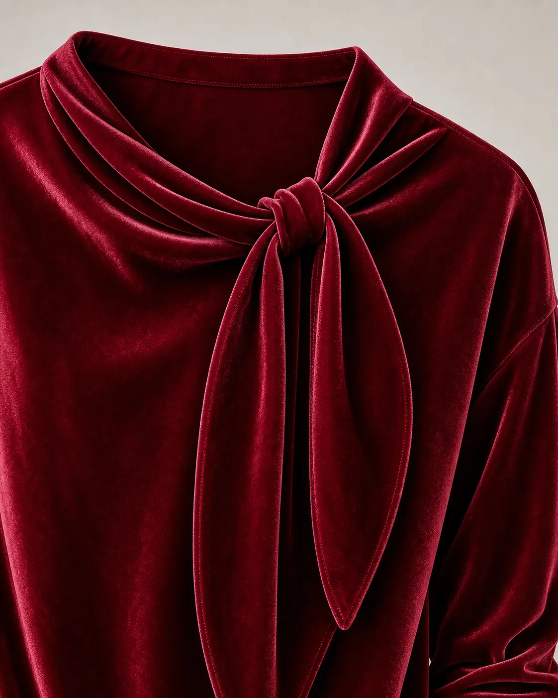 Velvet Bow Neckline Detail
