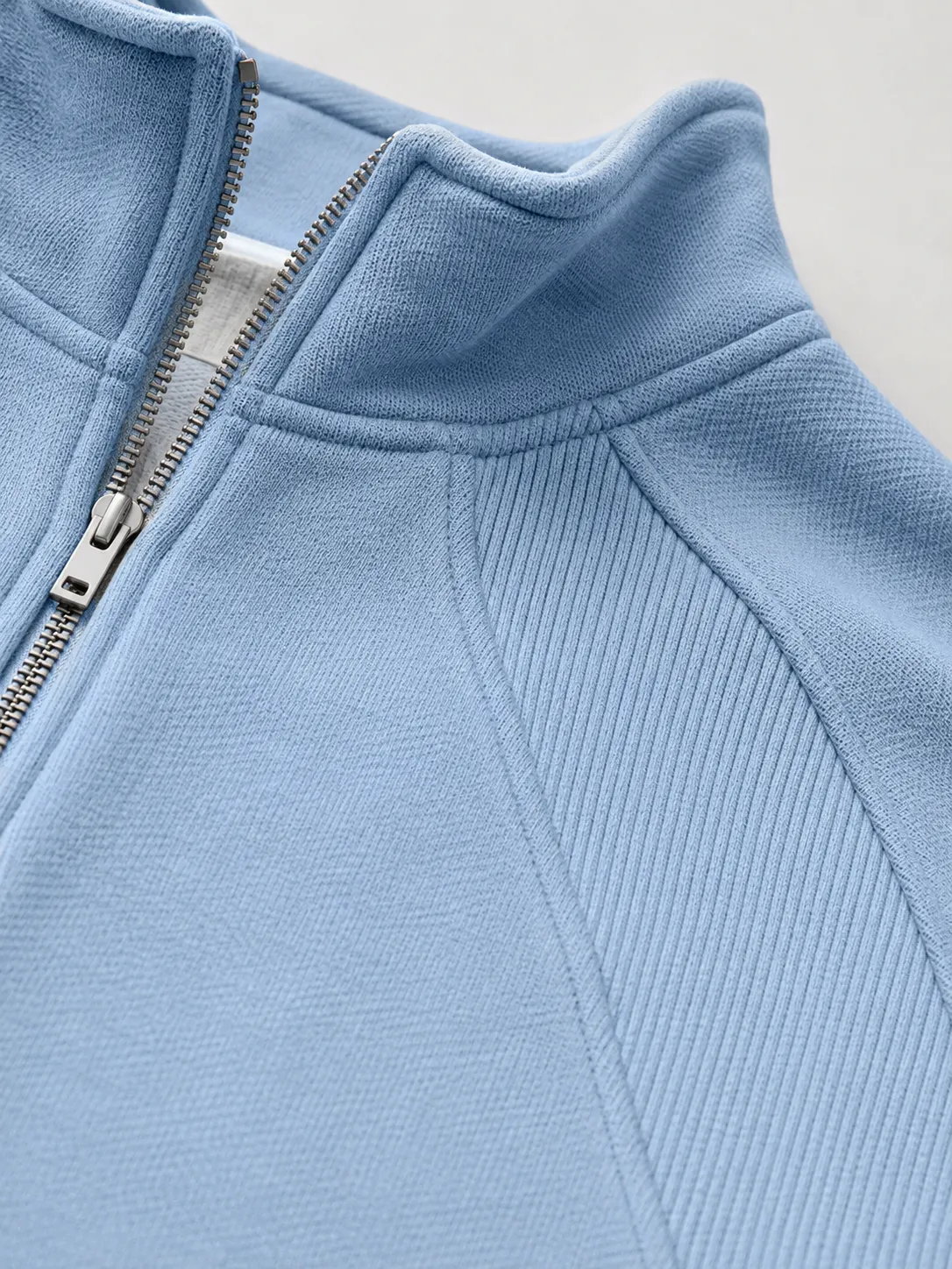 Textured quarter-zip pullover detail 3