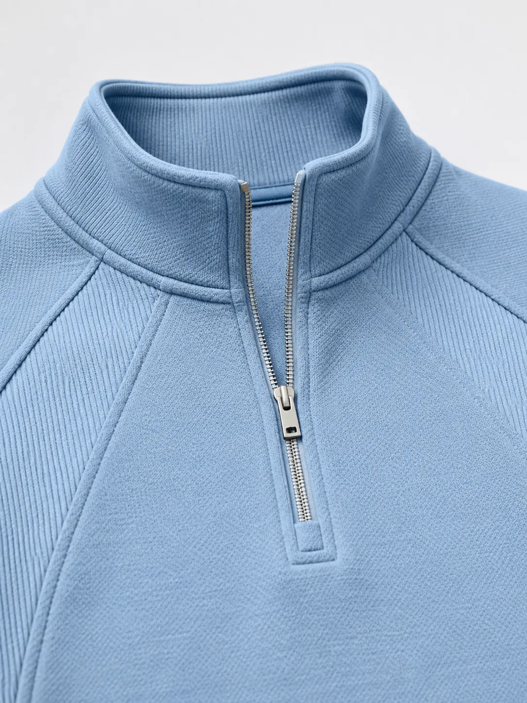 Textured quarter-zip pullover detail 1