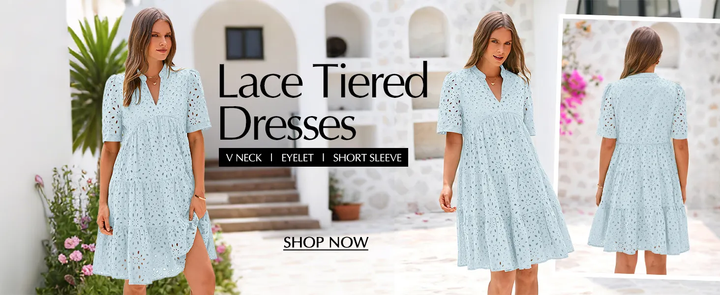 party dress for women summer boho dress women's eyelet dress holiday dress
