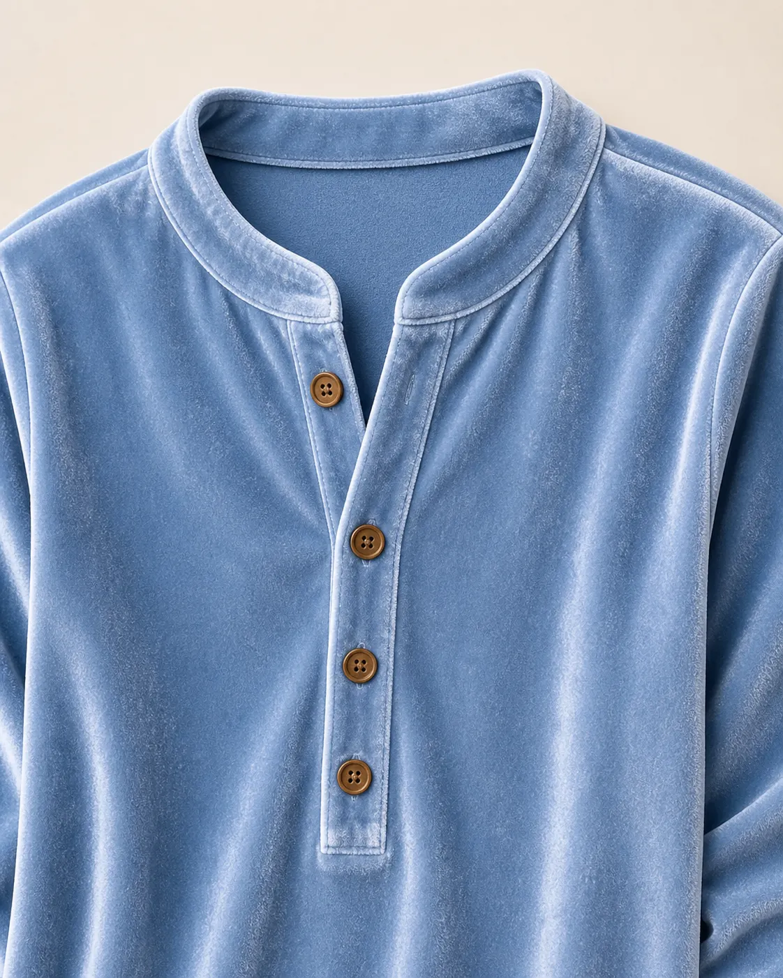 Velvet Button Placket Detail