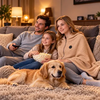 ♨️ 8-Zone Wearable Heated Blanket – ❄️Cozy Hooded Shawl with 3 Heat Levels & USB Power