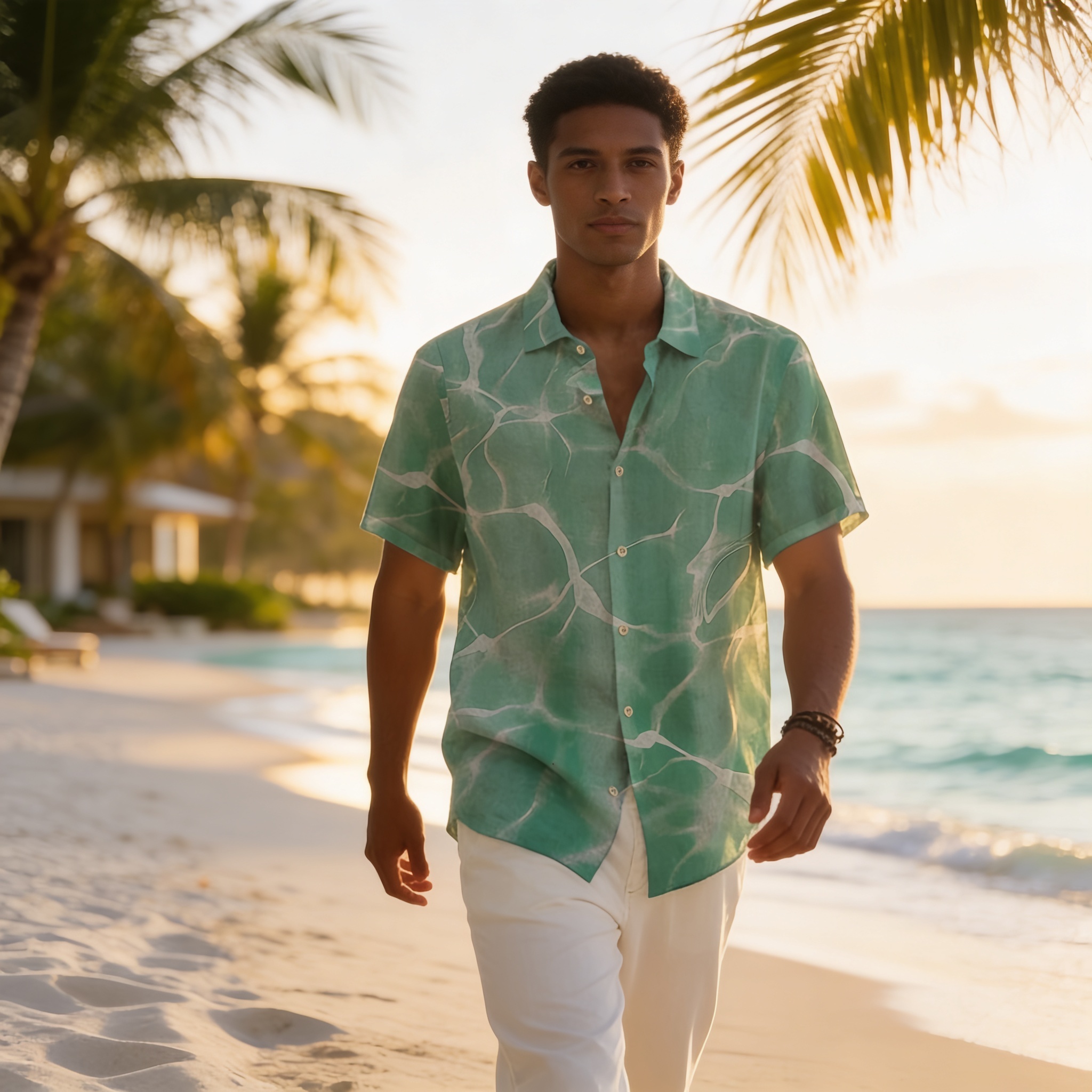 Men's Collar Print Button-Down Shirt - Hero Image