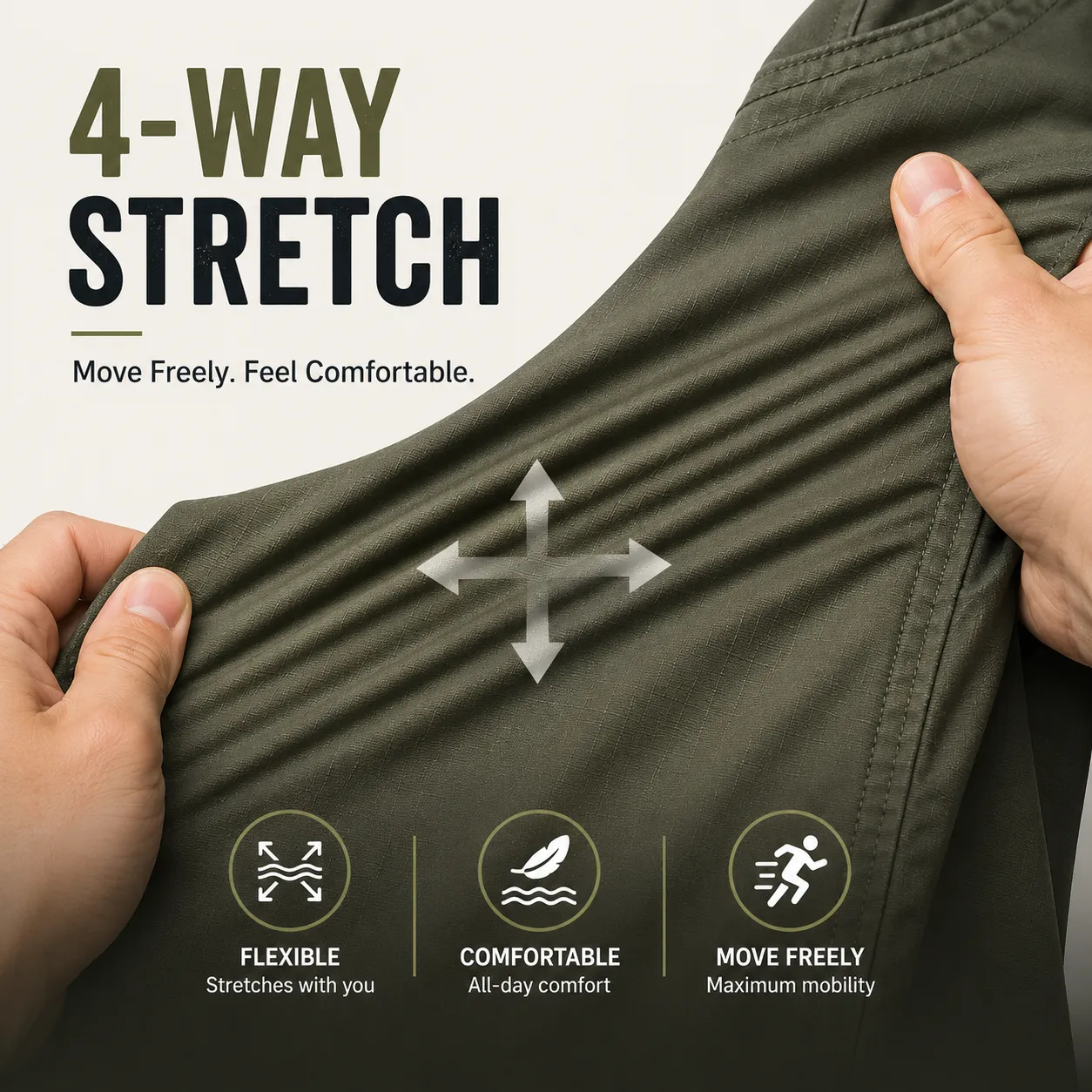 fibiladi Men's Tactical Cargo Shorts during an outdoor activity