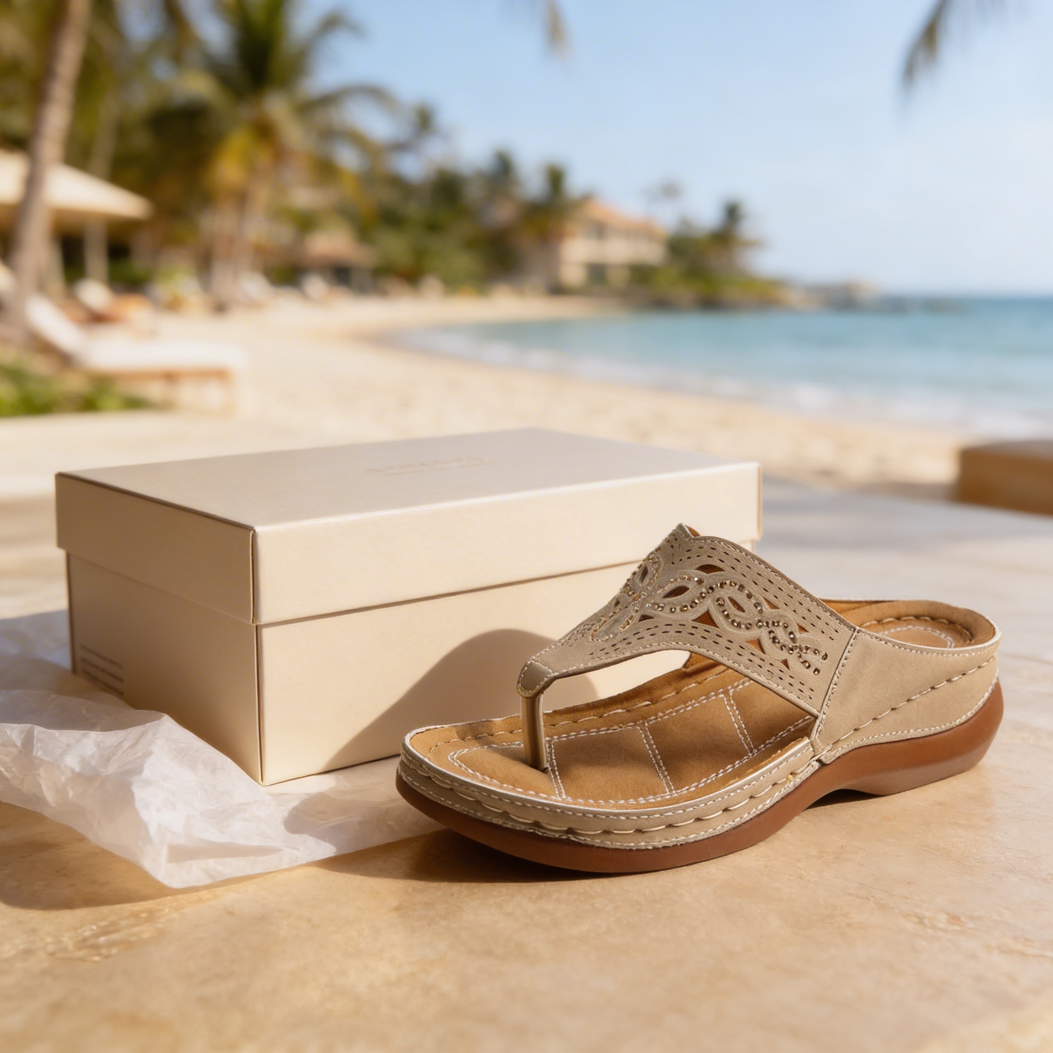 Stylized shot of Soft Bottom Comfy Wedges