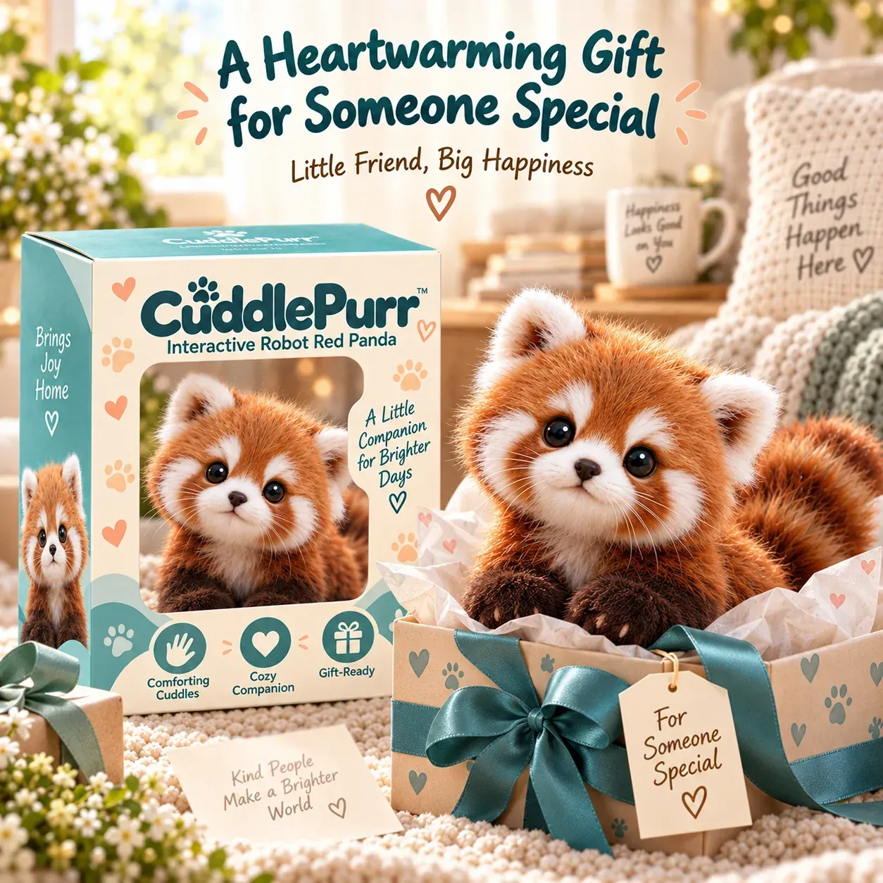 🐾❤️ Best Sellers CuddlePurrTM Red Panda – Interactive Plush Companion | A Little Friend, A Lot of Love