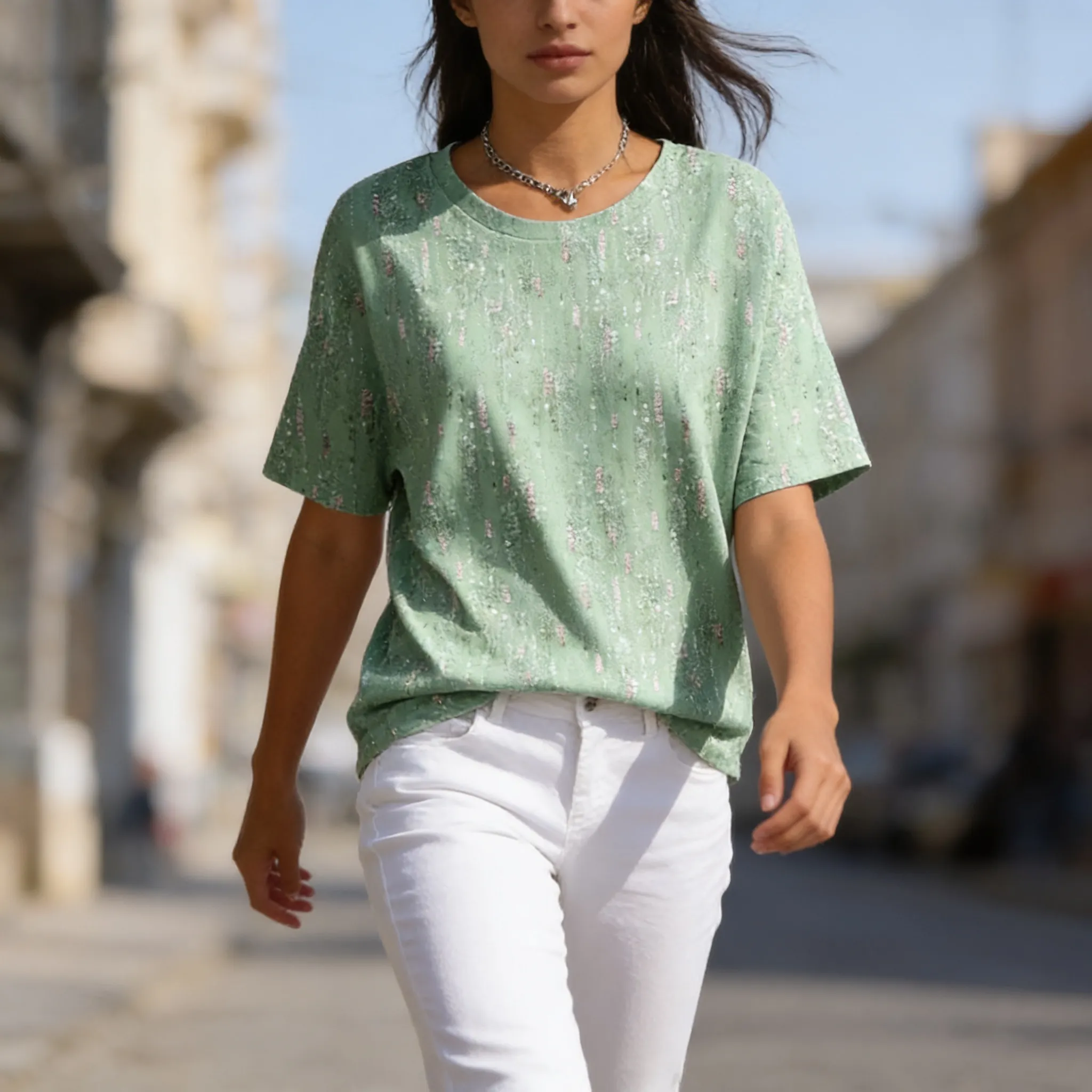 Regular Ajuste Casual Algodón Abstract Camiseta Hero Image