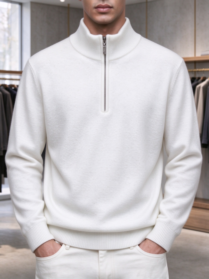 ⏰LIQUIDACIÓN💥 Jersey de hombre con cremallera, liso, cómodo y de estilo informal