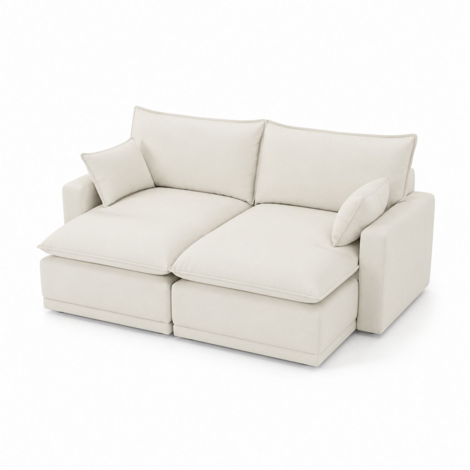 Dwuosobowa sofa tapicerowana poliester beżowa 180 cm