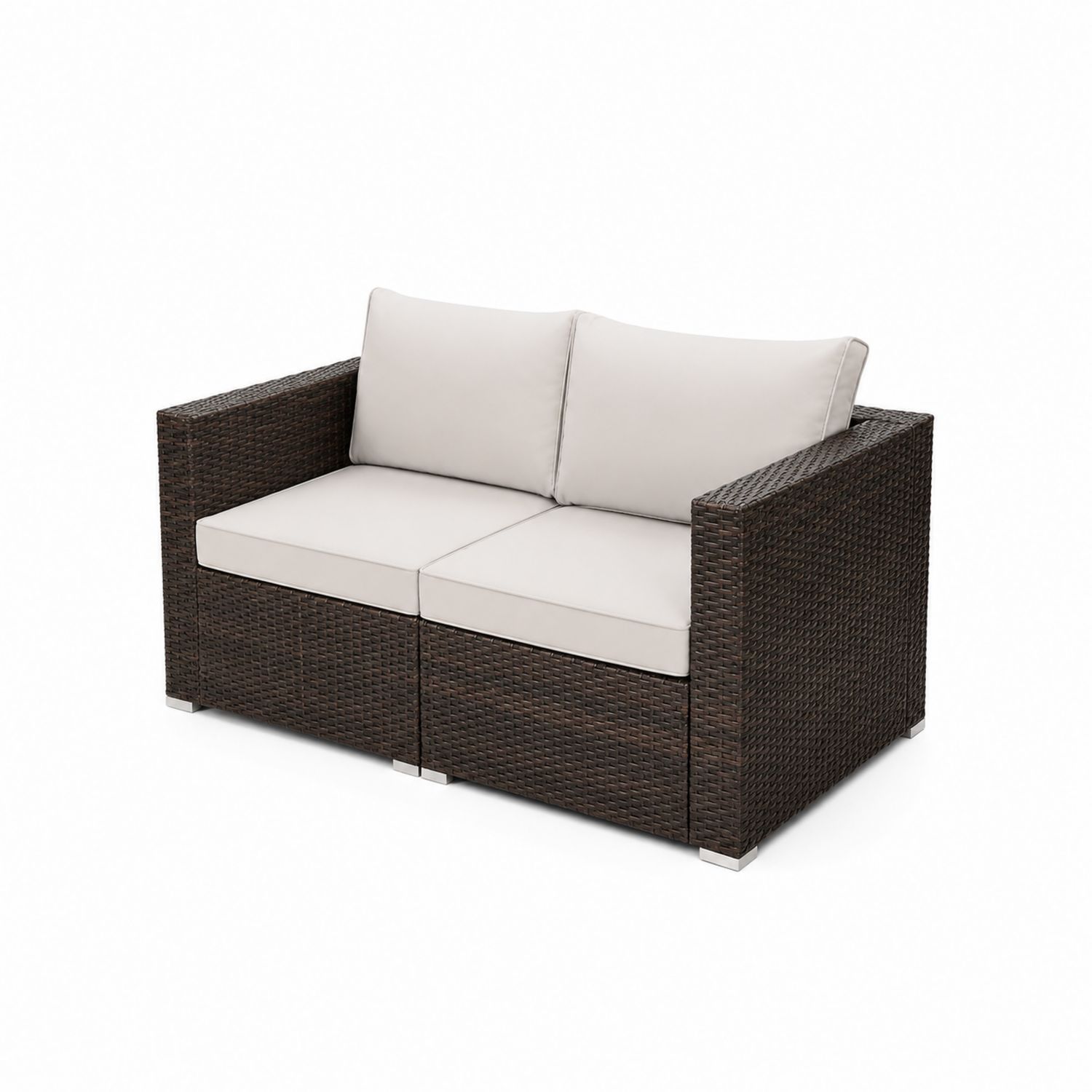 Dwuosobowa sofa ogrodowa z technorattanu z poduszkami