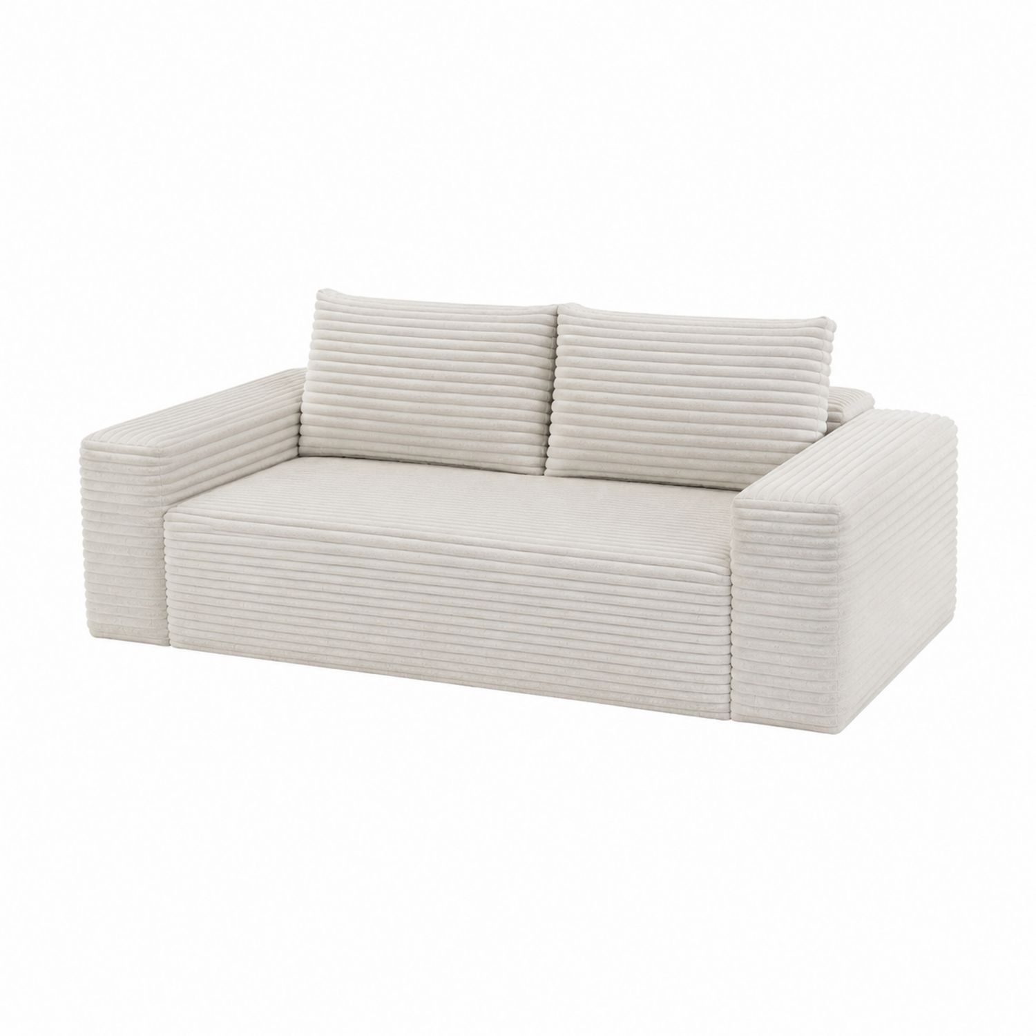 Sofa Dwuosobowa Kremowa Poliester