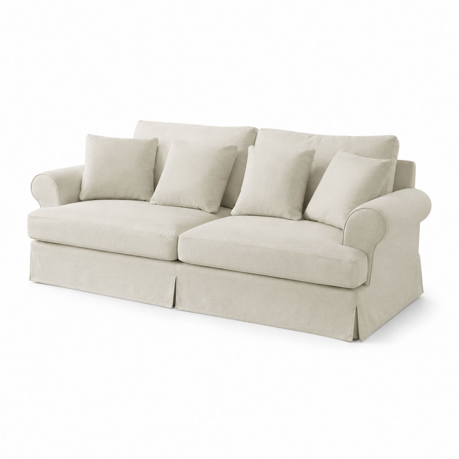 Sofa 3-osobowa z tkaniny w kolorze ecru 200 cm