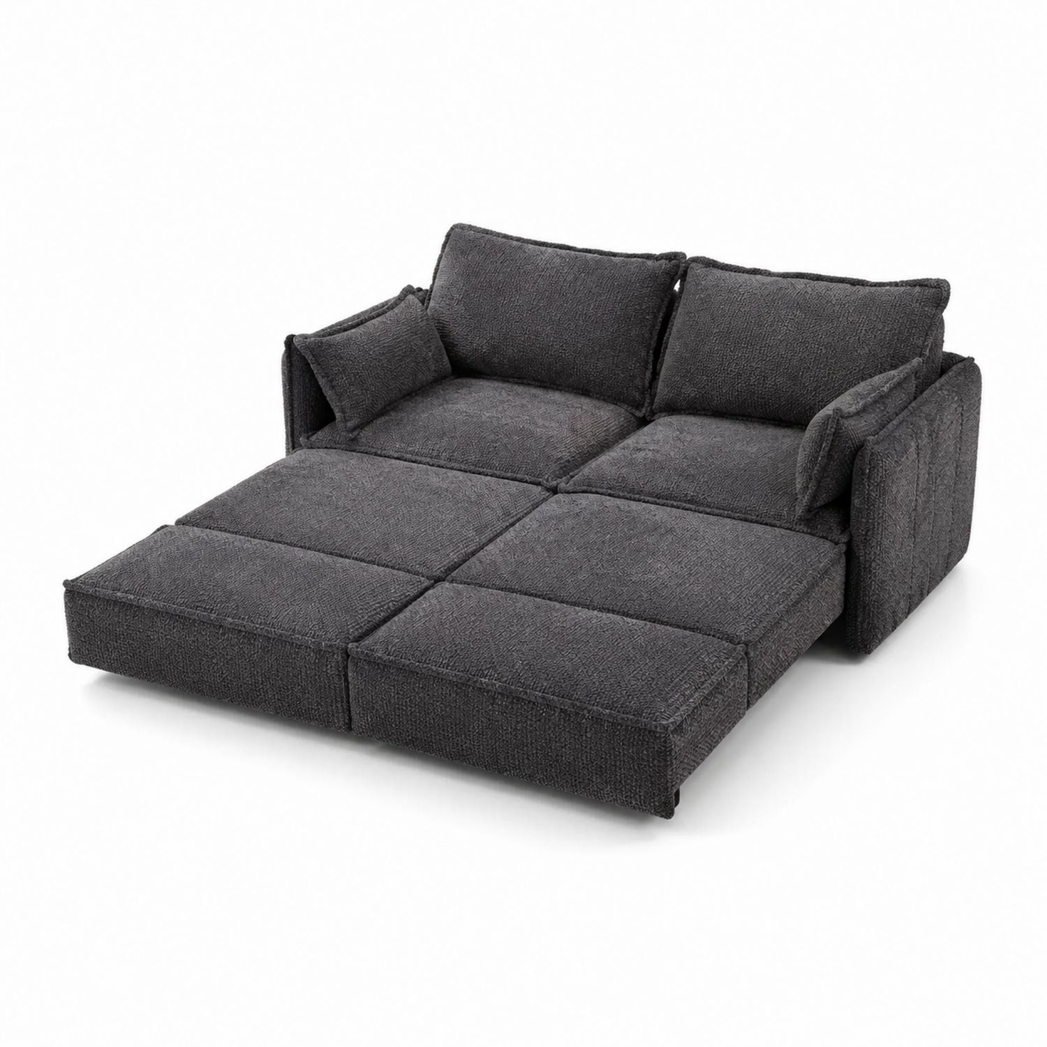 Rozkładana sofa narożna 190 cm poliester Antracyt