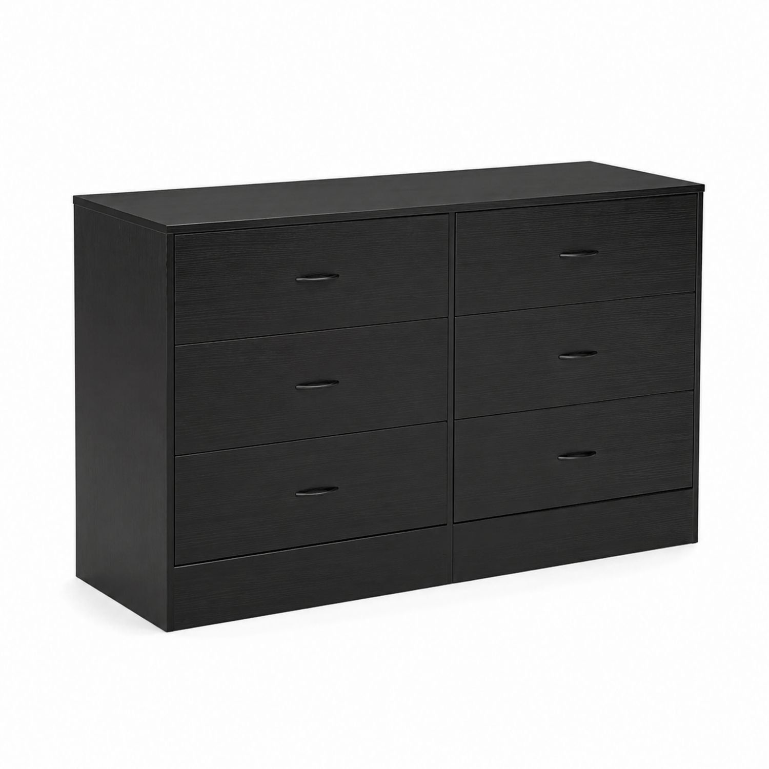 Komoda z 6 szufladami z laminowanej płyty wiórowej 120x80x40 cm Czarna