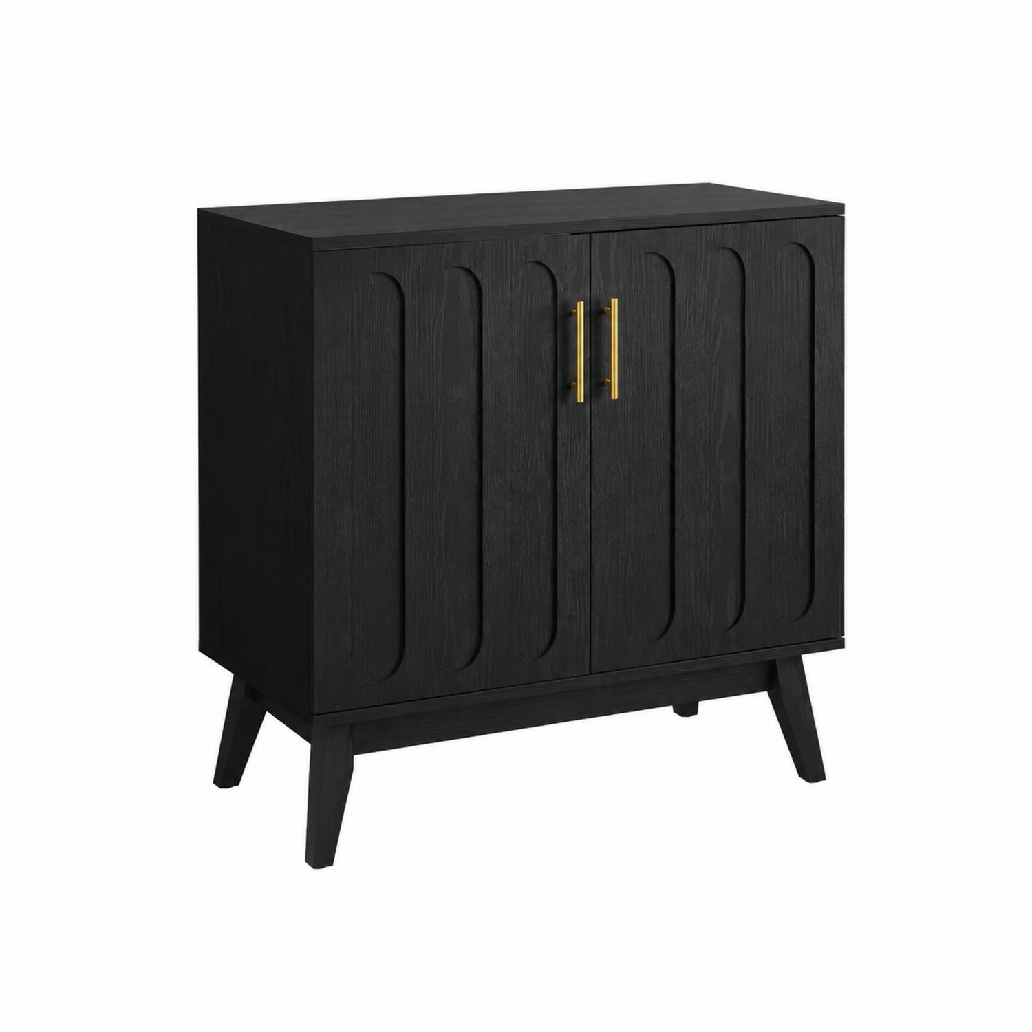 Komoda drewniana czarna 80x40x90 cm