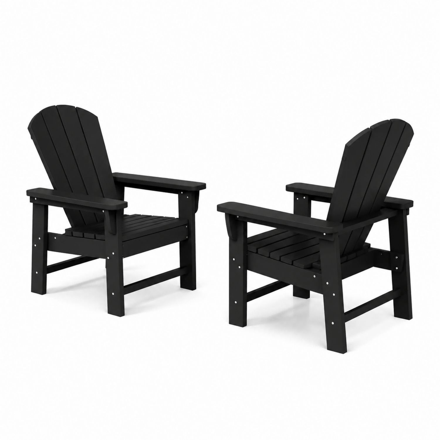 Zestaw 2 Fotel Adirondack Czarny Tworzywo