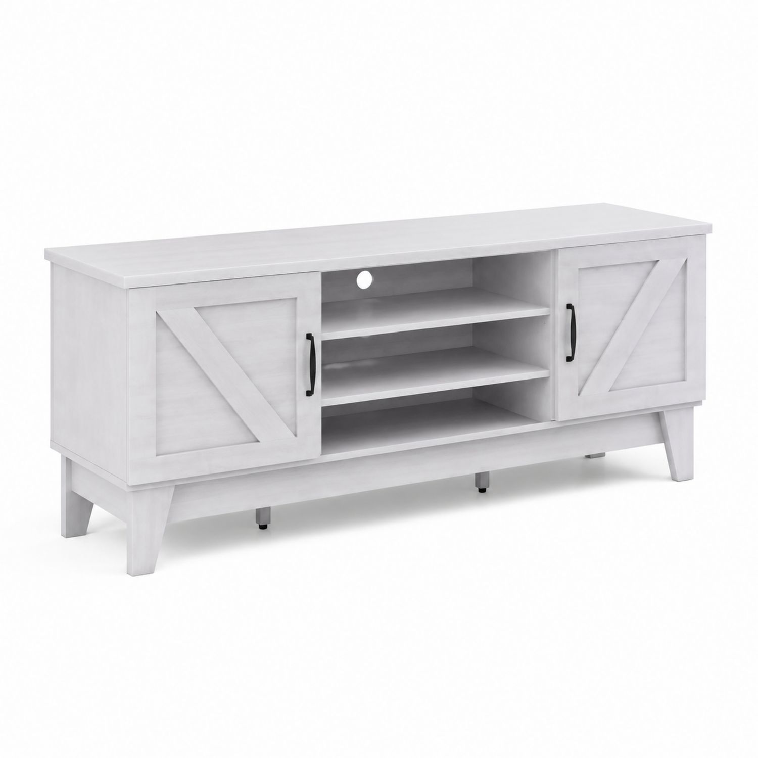 Szafka RTV z Płyty Wiórowej 140x40x50 cm Biała