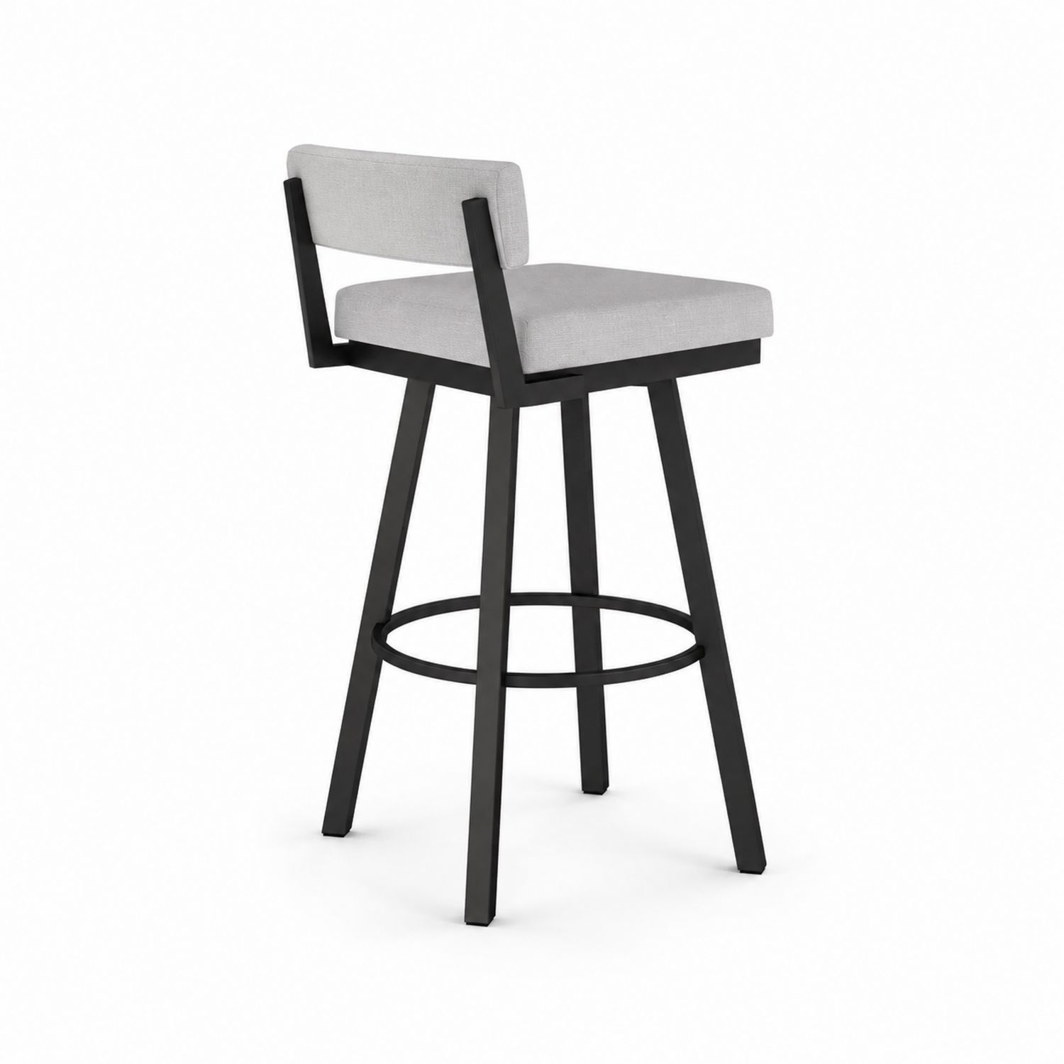 Stołek barowy obrotowy, stal, tkanina poliestrowa, 110 cm, Czarny, Szary