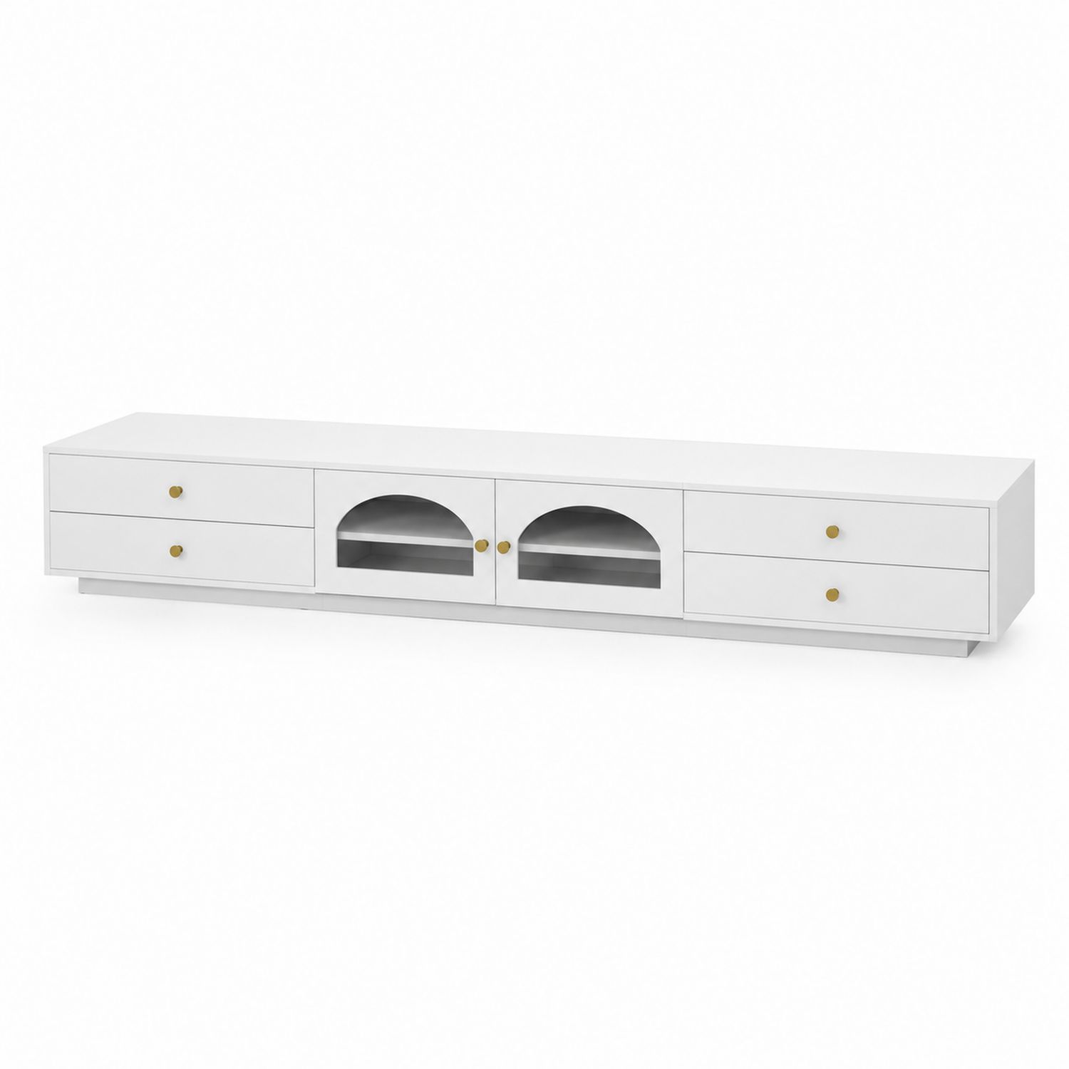 Szafka RTV prostokątna 200x35x40 cm MDF Biała