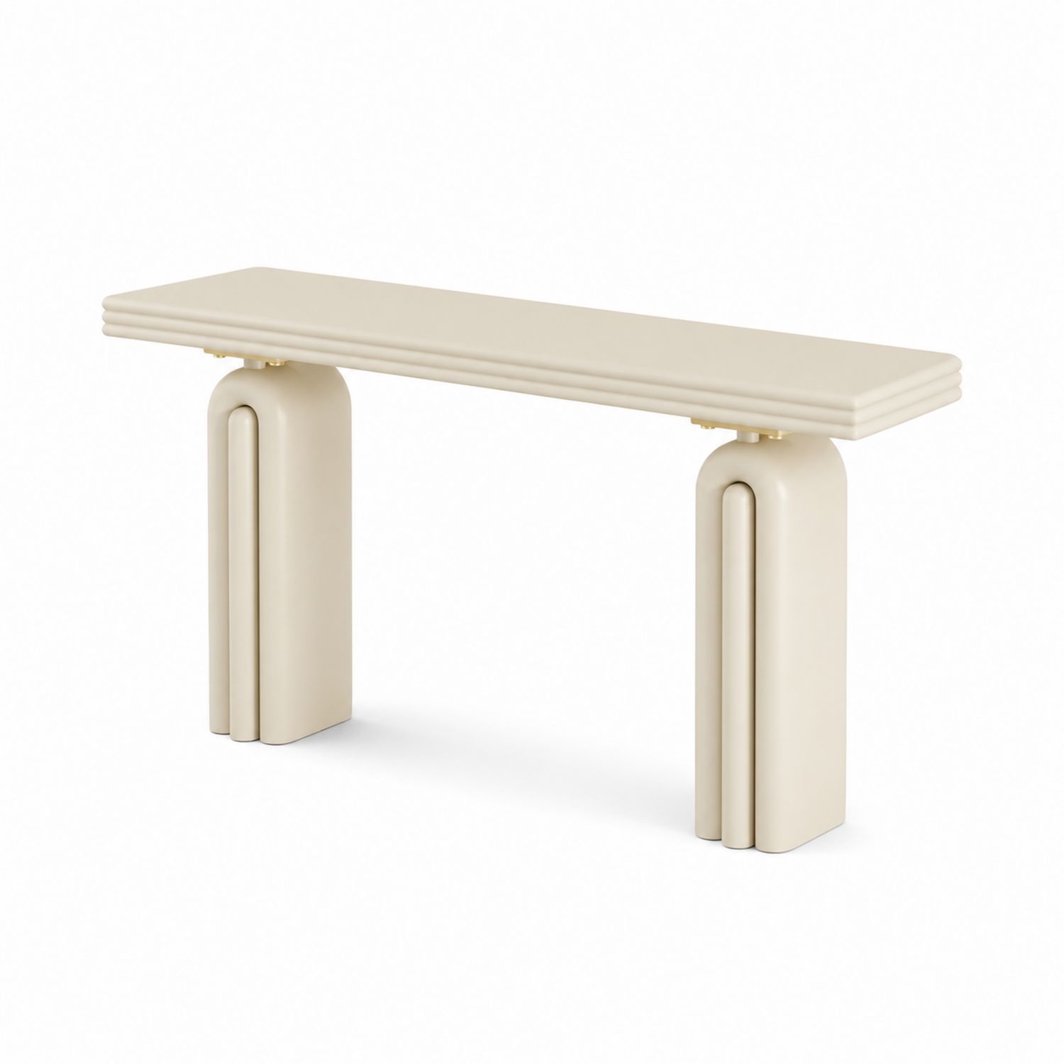 Stolik konsolowy prostokątny MDF Beżowy 120x40x80 cm