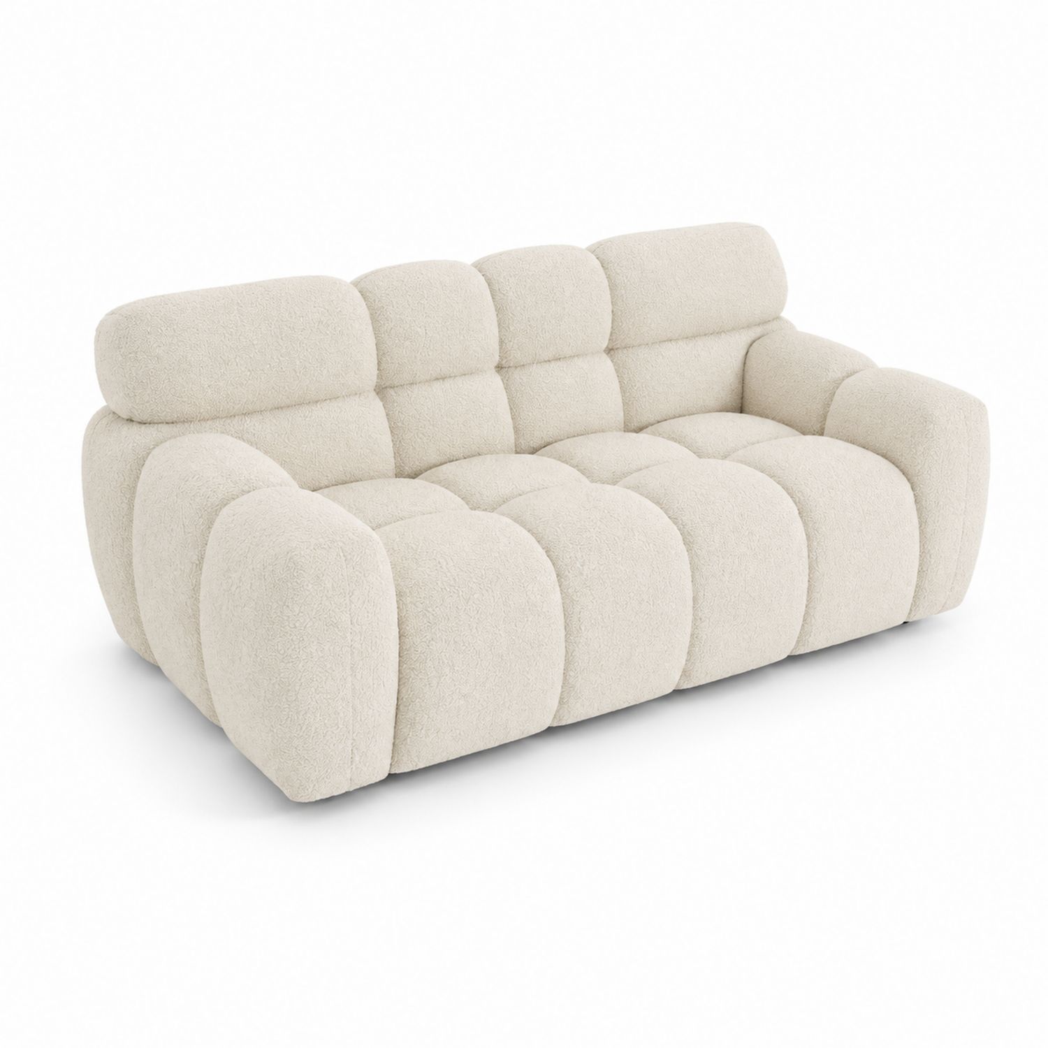 Sofa 3-osobowa z tkaniny Boucle Kremowy