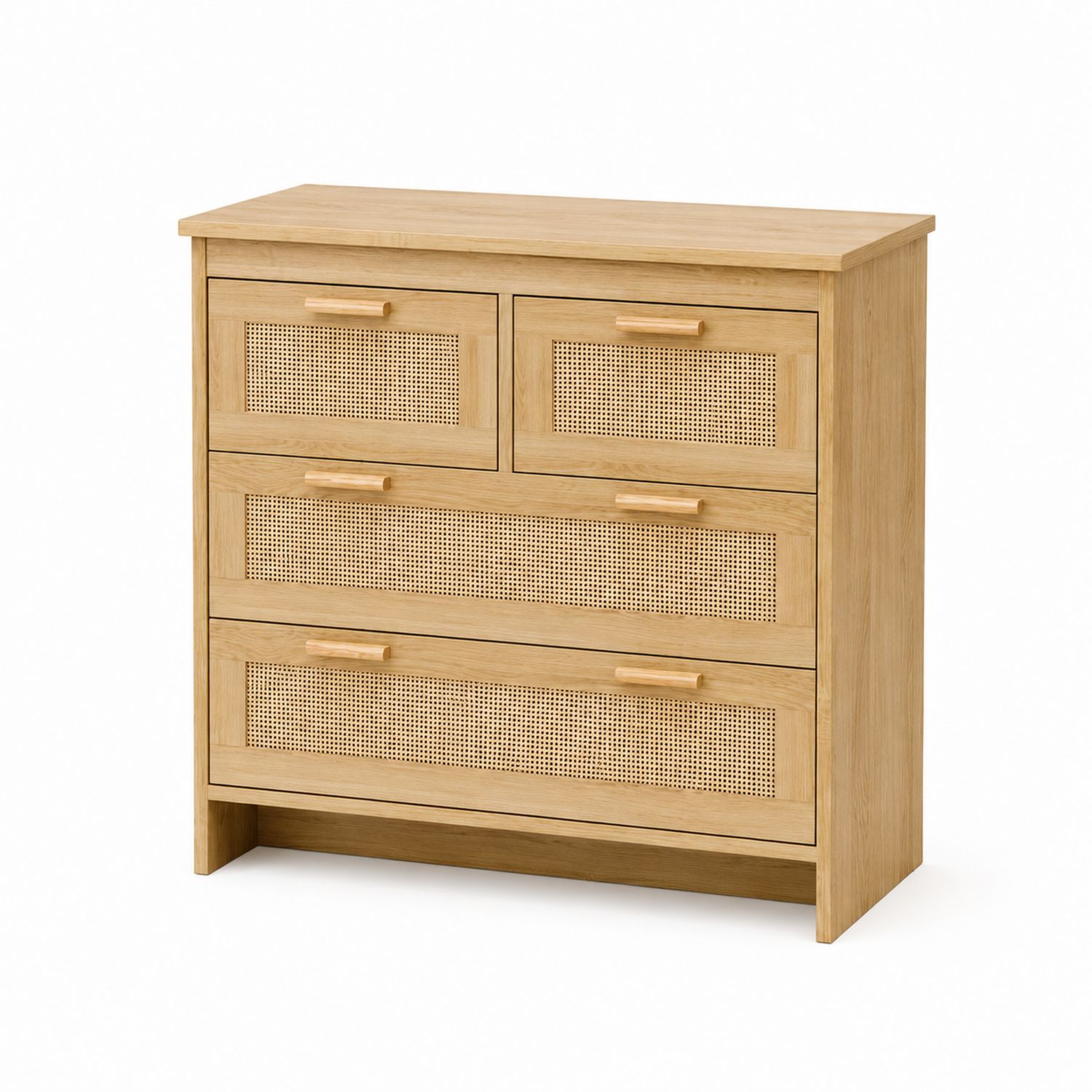 Drewniana komoda z rattanowymi frontami 100x40x80 cm