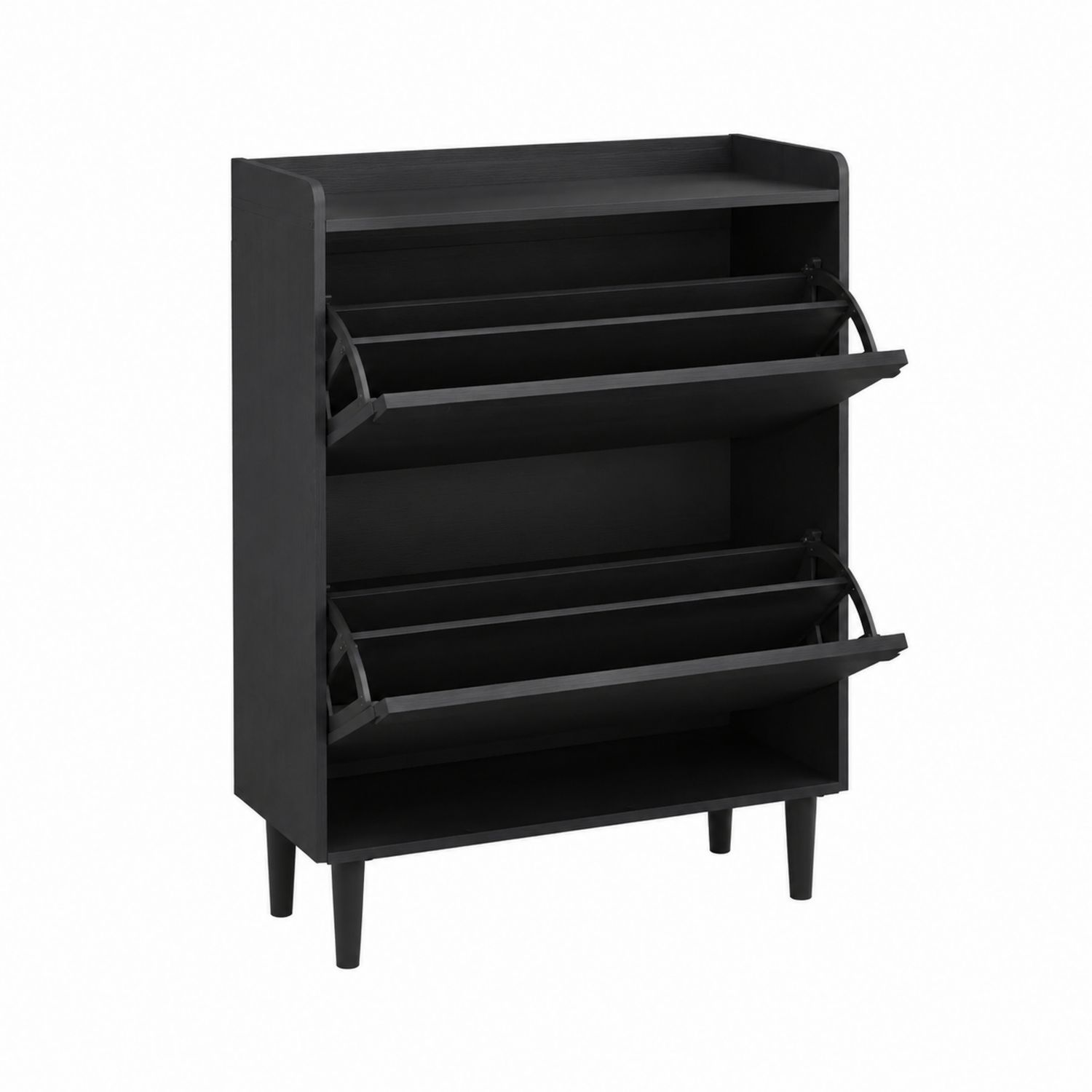 Szafka na buty z płyty MDF 3 poziomy czarna 80x30x100 cm