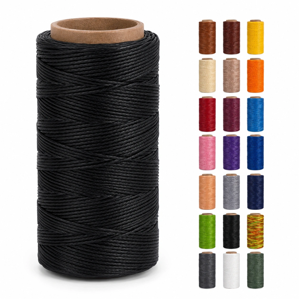 Gewachste Bastelschnur Set Schwarz-ArtisanWoodHome