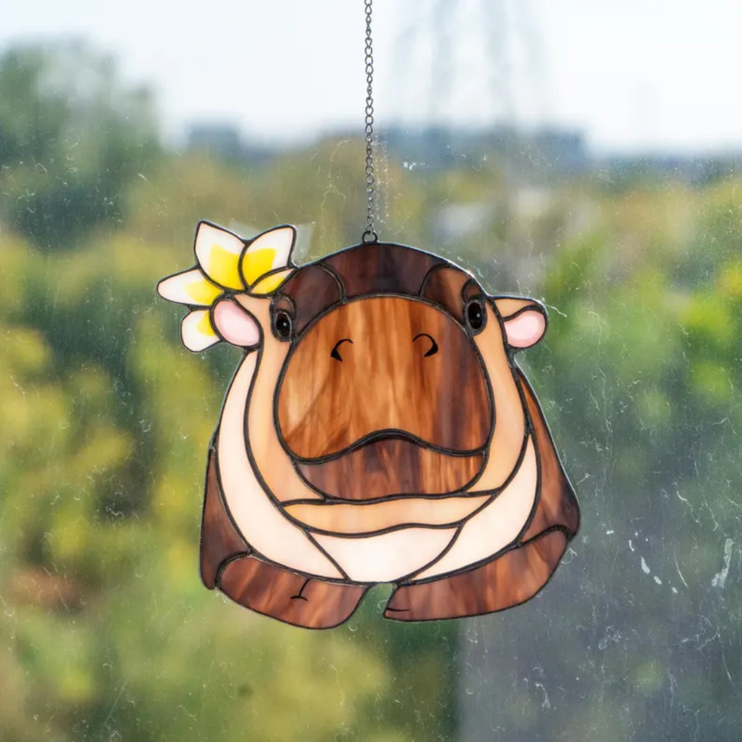 Handmade Cute Hippo Suncatcher | Handmade Gifts
