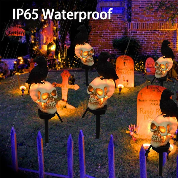 Solar Skull Crow Waterproof Landscape Light