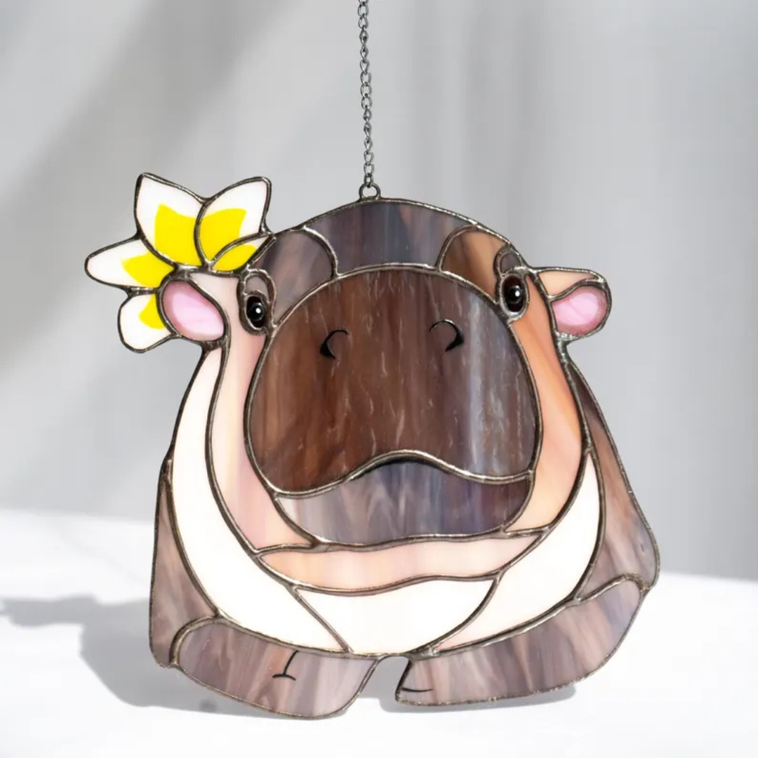 Handmade Cute Hippo Suncatcher | Handmade Gifts