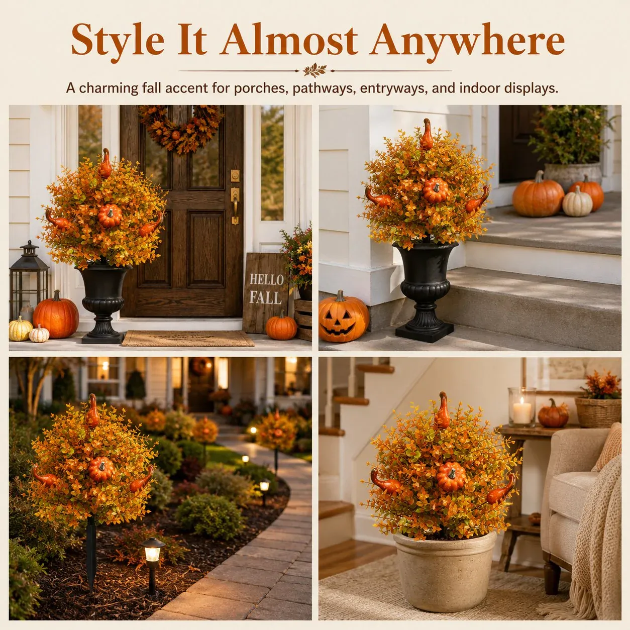 🔥Last Day 49% OFF🔥Artificial Fall Pumpkin Tree Stakes