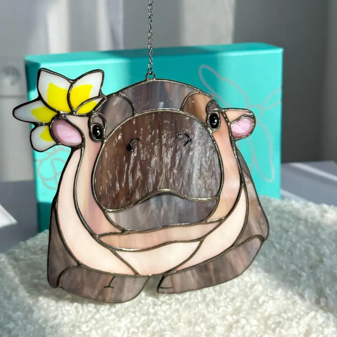 Handmade Cute Hippo Suncatcher | Handmade Gifts