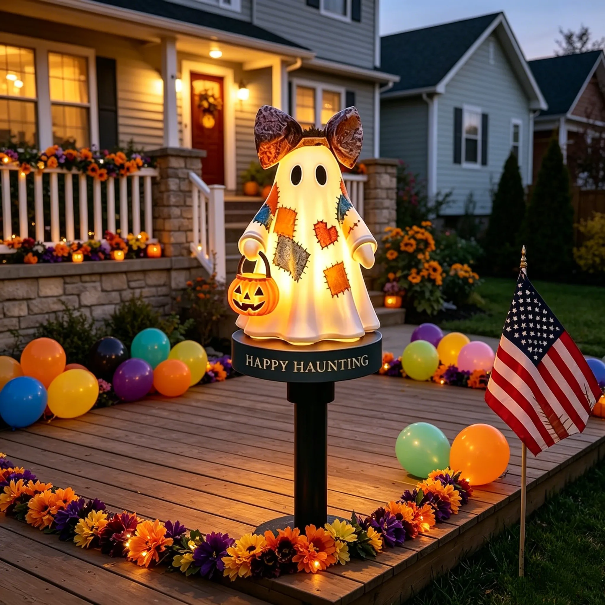 TODAY'S SPECIAL OFFER-50% OFF🔥Lighted Vintage Patchwork Ghost Solar Garden Light